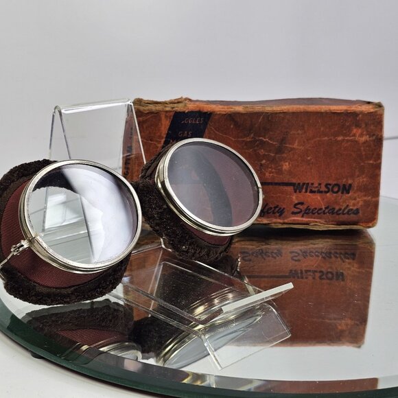 Willson D81 Safety Goggles Glasses With Box NOS Steampunk Motorcycle - Picture 1 of 16